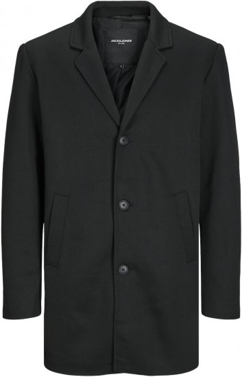 Jack & Jones JJCHUCK Overcoat Black - Kabátok - Nagyméretű Kabátok - 2XL-8XL