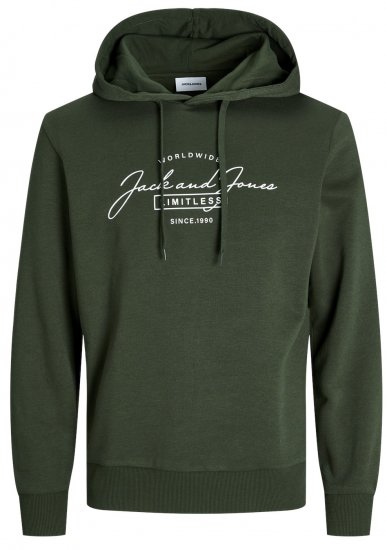 Jack & Jones JJFERRIS SWEAT Hoodie Kombu Green - Pulóverek & kapucnis pulóverek - Pulóverek & Kapucnis pulóver 2XL-12XL
