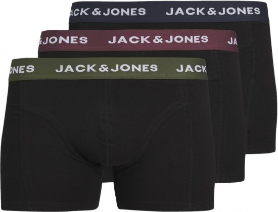 Jack & Jones JACARON Trunks 3-Pack Black - Alsónemű & strandruhák - Nagyméretű Alsónemű 2XL-8XL