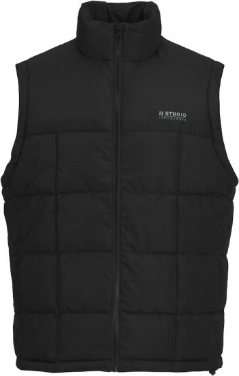 Jack & Jones BEN Square Quilted Bodywarmer Black - Kabátok - Nagyméretű Kabátok - 2XL-8XL