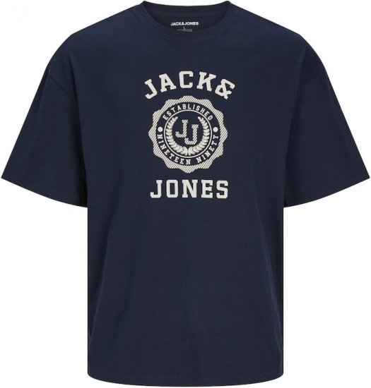 Jack & Jones VICTO T-Shirt Navy Blazer - Pólók - Nagyméretű pólók - 2XL-14XL