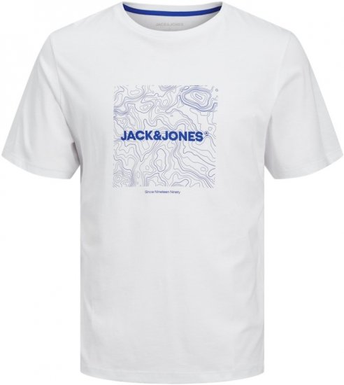 Jack & Jones LINER T-Shirt White - Pólók - Nagyméretű pólók - 2XL-14XL