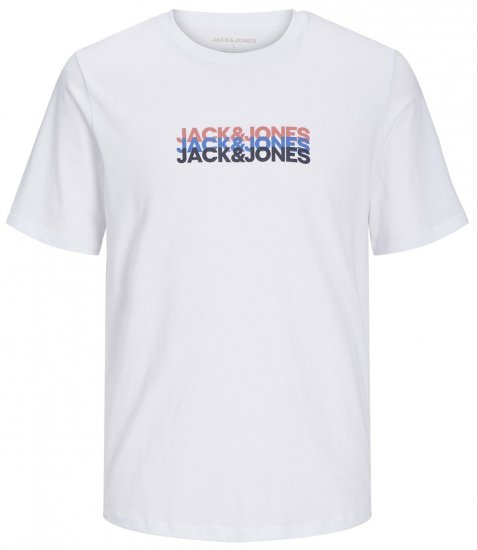 Jack & Jones JJCYBER T-Shirt White - Pólók - Nagyméretű pólók - 2XL-14XL