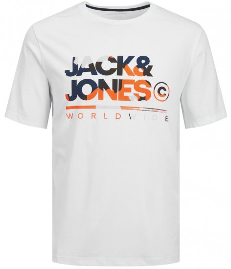 Jack & Jones JJLUKE T-Shirt White - Pólók - Nagyméretű pólók - 2XL-14XL