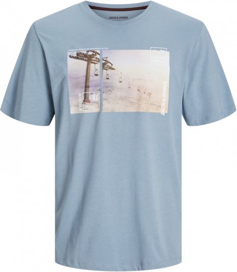 Jack & Jones MAINE T-Shirt Light Blue - Pólók - Nagyméretű pólók - 2XL-14XL