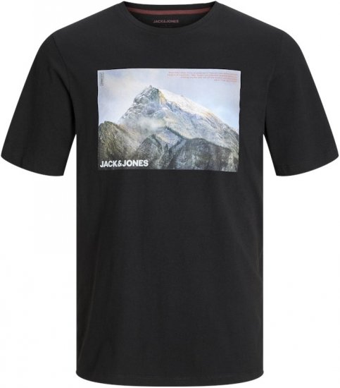 Jack & Jones MAINE T-Shirt Black - Pólók - Nagyméretű pólók - 2XL-14XL