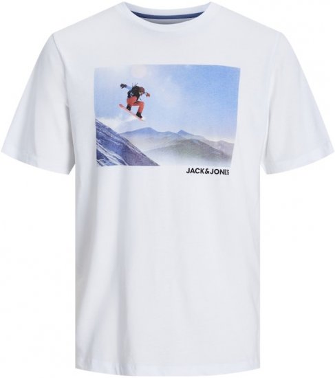 Jack & Jones MAINE T-Shirt White - Pólók - Nagyméretű pólók - 2XL-14XL