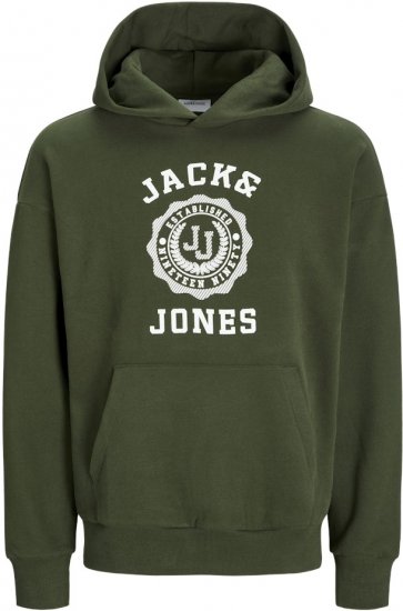 Jack & Jones VICTO Hoodie Kombu Green - Pulóverek & kapucnis pulóverek - Pulóverek & Kapucnis pulóver 2XL-12XL
