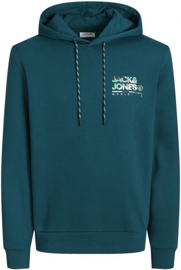 Jack & Jones JJLUKE Hoodie Deep Teal - Pulóverek & kapucnis pulóverek - Pulóverek & Kapucnis pulóver 2XL-12XL