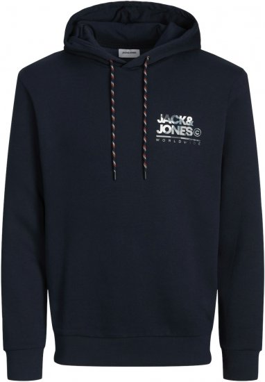 Jack & Jones JJLUKE Hoodie Navy Blazer - Pulóverek & kapucnis pulóverek - Pulóverek & Kapucnis pulóver 2XL-12XL