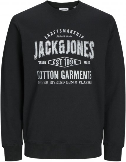 Jack & Jones JJJEANS Sweatshirt Black - Pulóverek & kapucnis pulóverek - Pulóverek & Kapucnis pulóver 2XL-12XL