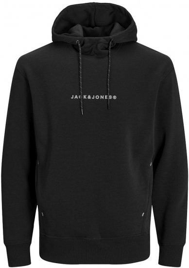 Jack & Jones TREE Hoodie Black - Pulóverek & kapucnis pulóverek - Pulóverek & Kapucnis pulóver 2XL-12XL
