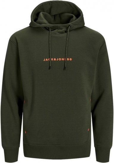 Jack & Jones TREE Hoodie Kombu Green - Pulóverek & kapucnis pulóverek - Pulóverek & Kapucnis pulóver 2XL-12XL