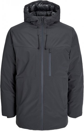 Jack & Jones PAYNE Windproof Parka Dark Grey - Kabátok - Nagyméretű Kabátok - 2XL-8XL
