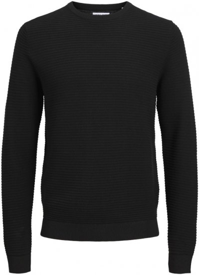Jack & Jones OTTO Knitted Sweater Black - Pulóverek & kapucnis pulóverek - Pulóverek & Kapucnis pulóver 2XL-12XL