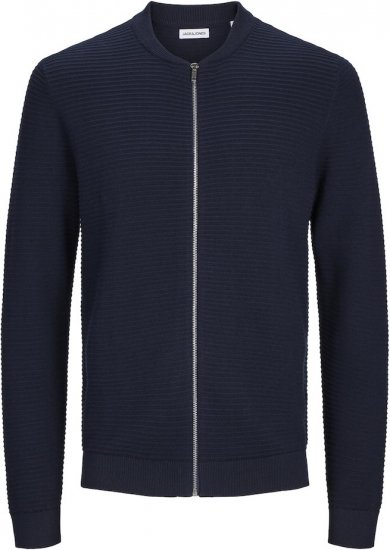 Jack & Jones OTTO Knitted Sweater with Zipper Navy - Pulóverek & kapucnis pulóverek - Pulóverek & Kapucnis pulóver 2XL-12XL