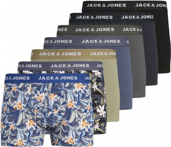 Jack & Jones JACMASON Trunks 7-Pack True Blue - Alsónemű & strandruhák - Nagyméretű Alsónemű 2XL-8XL
