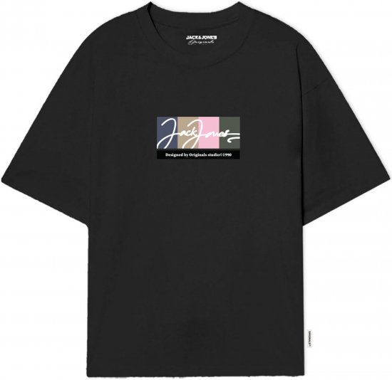 Jack & Jones Portland T-Shirt Black - Pólók - Nagyméretű pólók - 2XL-14XL
