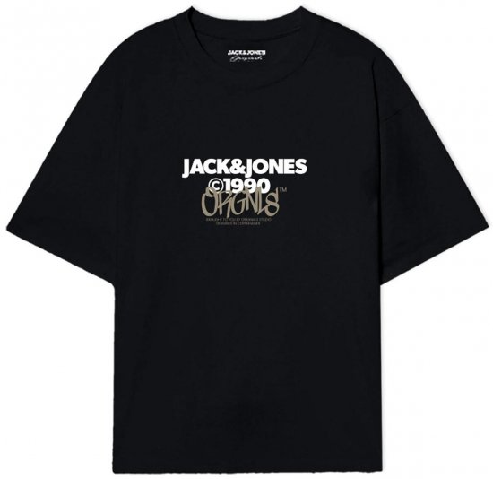 Jack & Jones JORBUSHWICK T-Shirt Black - Pólók - Nagyméretű pólók - 2XL-14XL