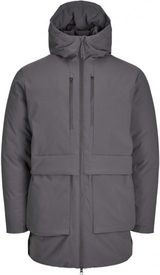 Jack & Jones CHARLIE Windproof Parka Grey - Kabátok - Nagyméretű Kabátok - 2XL-8XL