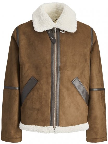 Jack & Jones Cole Aviator Jacket Cognac - Kabátok - Nagyméretű Kabátok - 2XL-8XL