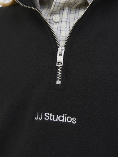 Jack & Jones Soho Half Zip Fleece Sweatshirt Black - Pulóverek & kapucnis pulóverek - Pulóverek & Kapucnis pulóver 2XL-12XL
