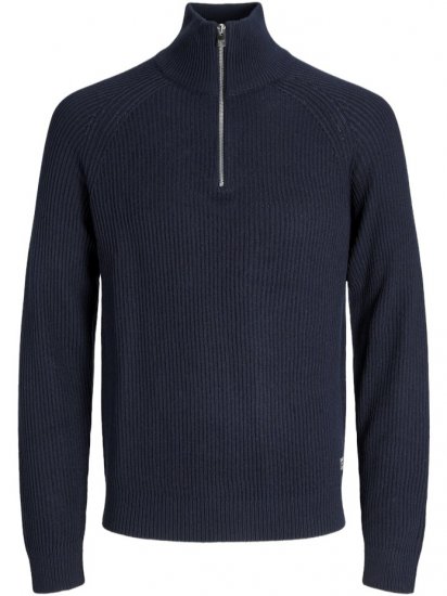 Jack & Jones Pannel Knit Half Zip Pullover Sky Captain - Pulóverek & kapucnis pulóverek - Pulóverek & Kapucnis pulóver 2XL-12XL