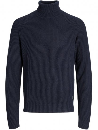 Jack & Jones Pannel Roll Neck Knit Pullover Sky Captain - Pulóverek & kapucnis pulóverek - Pulóverek & Kapucnis pulóver 2XL-12XL