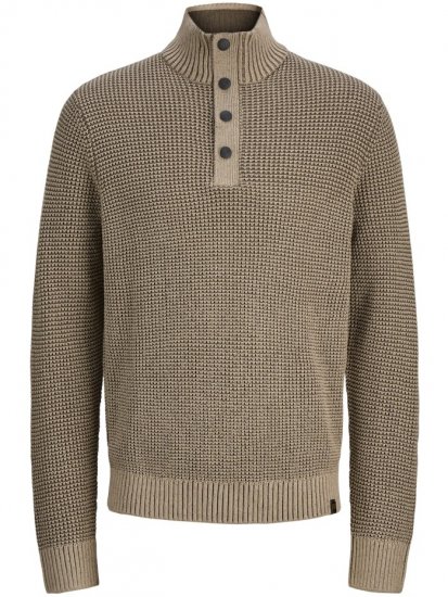 Jack & Jones Ethan High Neck Knit Pullover Crockery - Pulóverek & kapucnis pulóverek - Pulóverek & Kapucnis pulóver 2XL-12XL