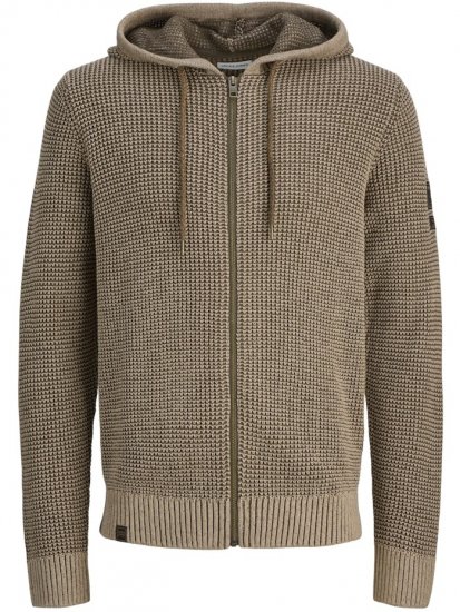 Jack & Jones Zip Knit Hoodie Crockery - Pulóverek & kapucnis pulóverek - Pulóverek & Kapucnis pulóver 2XL-12XL