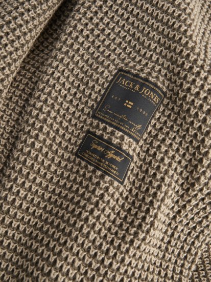 Jack & Jones Zip Knit Hoodie Crockery - Pulóverek & kapucnis pulóverek - Pulóverek & Kapucnis pulóver 2XL-12XL