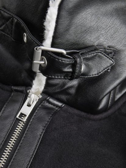 Jack & Jones Cole Aviator Jacket Black - Kabátok - Nagyméretű Kabátok - 2XL-8XL