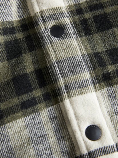 Jack & Jones Zac Teddy Long Sleeve Overshirt Jacket Dusty Olive - Kabátok - Nagyméretű Kabátok - 2XL-8XL