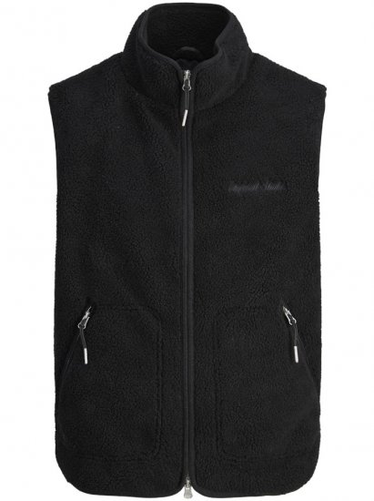 Jack & Jones Norrebro Teddy Gilet Vest Black - Mellények - Mellények nagy méretekben
