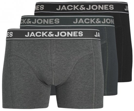 Jack & Jones Black Friday Trunks 3-Pack Grey Black - Alsónemű & strandruhák - Nagyméretű Alsónemű 2XL-8XL