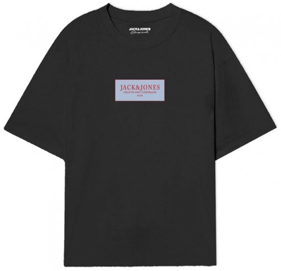 Jack & Jones Greene Crew Neck T-Shirt Black - Pólók - Nagyméretű pólók - 2XL-14XL