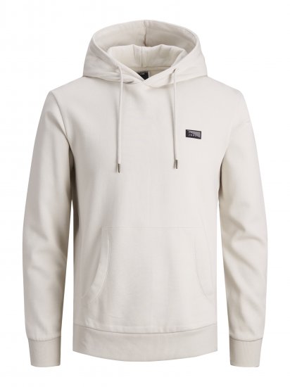 Jack & Jones JCOKING SWEAT HOOD Light Gray - Pulóverek & kapucnis pulóverek - Pulóverek & Kapucnis pulóver 2XL-12XL