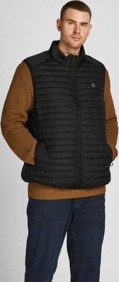 Jack & Jones MULTI BODYWARMER With COLLAR Black - Kabátok - Nagyméretű Kabátok - 2XL-8XL