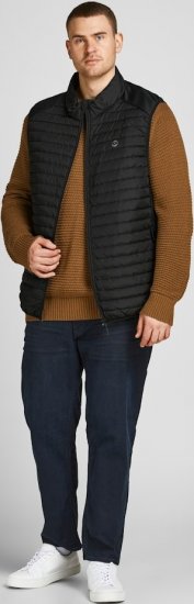 Jack & Jones MULTI BODYWARMER With COLLAR Black - Kabátok - Nagyméretű Kabátok - 2XL-8XL