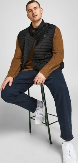 Jack & Jones MULTI BODYWARMER With COLLAR Black - Kabátok - Nagyméretű Kabátok - 2XL-8XL