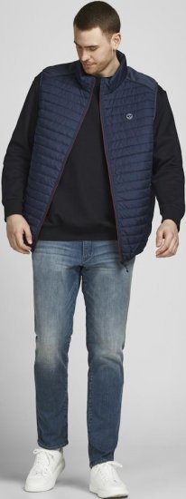 Jack & Jones MULTI BODYWARMER With COLLAR Navy Blazer - Kabátok - Nagyméretű Kabátok - 2XL-8XL