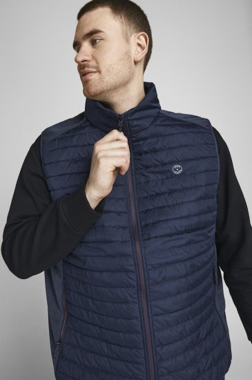 Jack & Jones MULTI BODYWARMER With COLLAR Navy Blazer - Kabátok - Nagyméretű Kabátok - 2XL-8XL