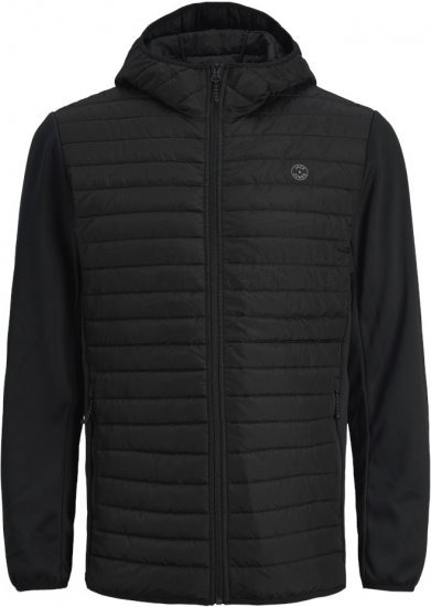 Jack & Jones MULTI QUILTED SET-IN Sleeves Jacket Black - Kabátok - Nagyméretű Kabátok - 2XL-8XL