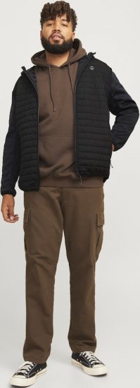 Jack & Jones MULTI QUILTED SET-IN Sleeves Jacket Black - Kabátok - Nagyméretű Kabátok - 2XL-8XL