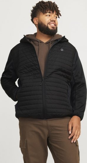 Jack & Jones MULTI QUILTED SET-IN Sleeves Jacket Black - Kabátok - Nagyméretű Kabátok - 2XL-8XL