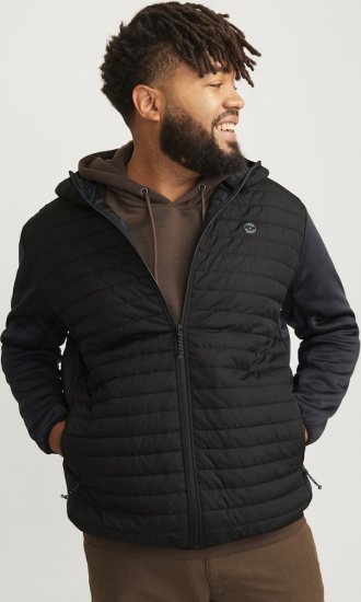 Jack & Jones MULTI QUILTED SET-IN Sleeves Jacket Black - Kabátok - Nagyméretű Kabátok - 2XL-8XL