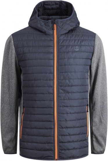 Jack & Jones MULTI QUILTED SET-IN Sleeves Jacket Grey Melange - Kabátok - Nagyméretű Kabátok - 2XL-8XL