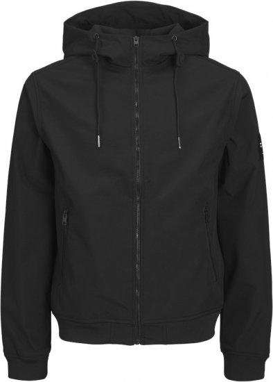 Jack & Jones BASIC Water-Resistant Softshell Jacket Black - Kabátok - Nagyméretű Kabátok - 2XL-8XL