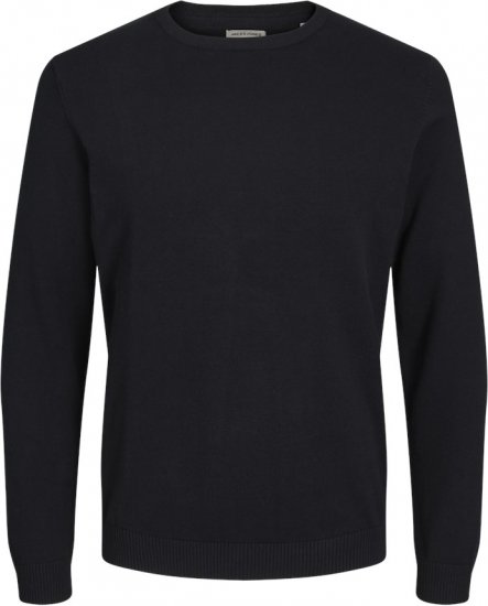 Jack & Jones BASIC Knitted Sweater Black - Pulóverek & kapucnis pulóverek - Pulóverek & Kapucnis pulóver 2XL-12XL