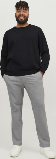 Jack & Jones BASIC Knitted Sweater Black - Pulóverek & kapucnis pulóverek - Pulóverek & Kapucnis pulóver 2XL-12XL